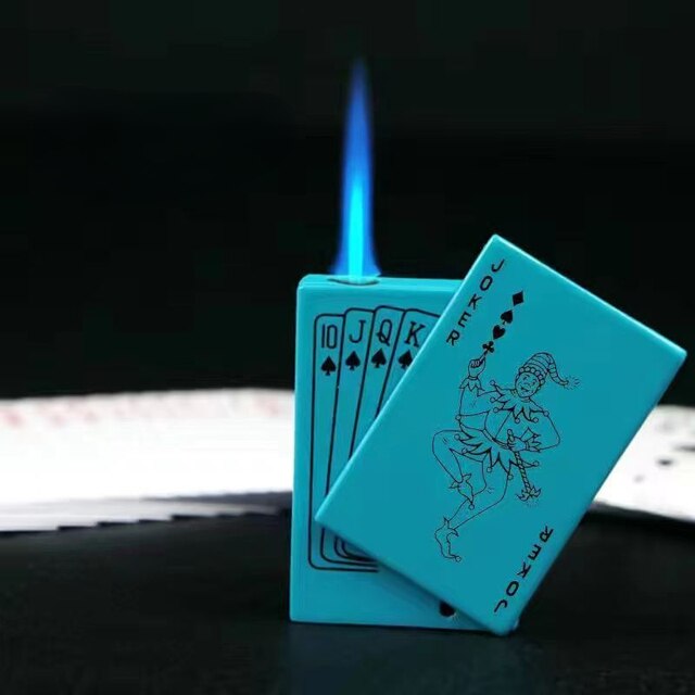 Not Contain Fuel,Color Random,Butane Lighter Creative Model Lighter (Poker)
