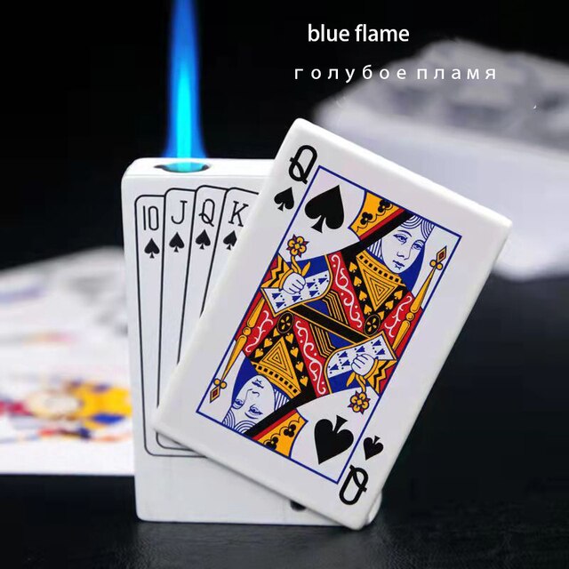 Not Contain Fuel,Color Random,Butane Lighter Creative Model Lighter (Poker)