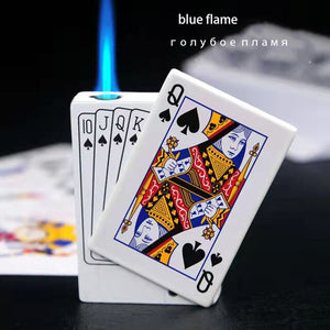 Not Contain Fuel,Color Random,Butane Lighter Creative Model Lighter (Poker)