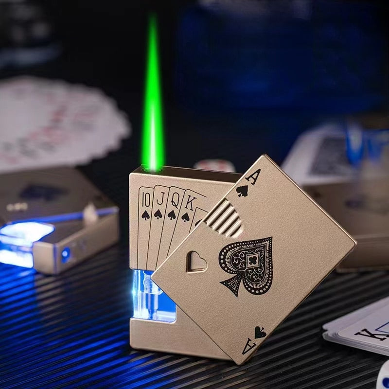 Not Contain Fuel,Color Random,Butane Lighter Creative Model Lighter (Poker)