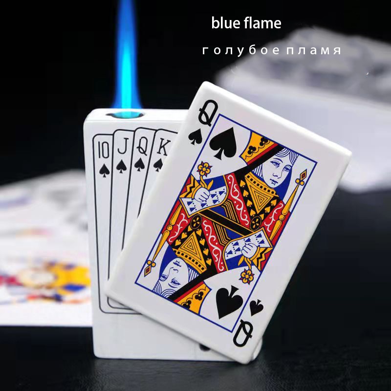 Not Contain Fuel,Color Random,Butane Lighter Creative Model Lighter (Poker)