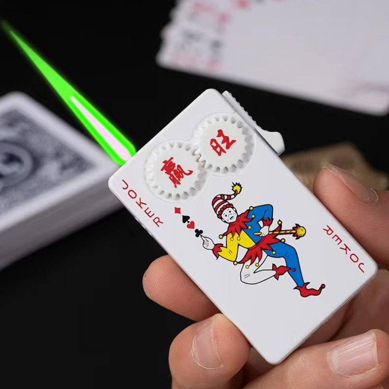 Not Contain Fuel,Color Random,Butane Lighter Creative Model Lighter (Poker)