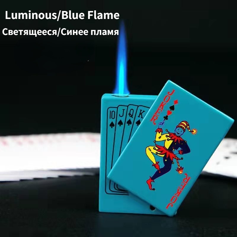 Not Contain Fuel,Color Random,Butane Lighter Creative Model Lighter (Poker)