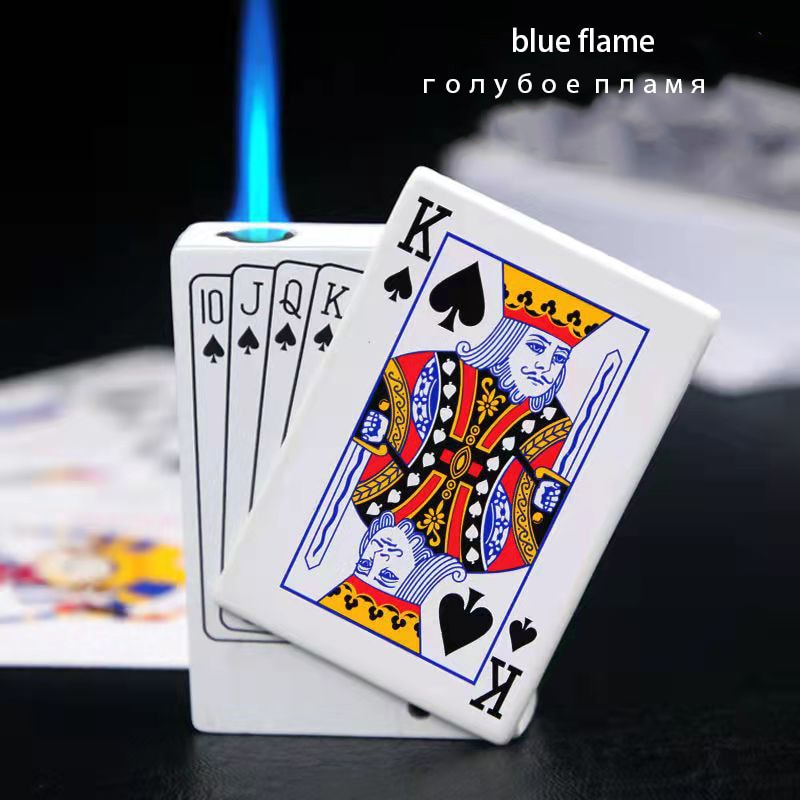 Not Contain Fuel,Color Random,Butane Lighter Creative Model Lighter (Poker)
